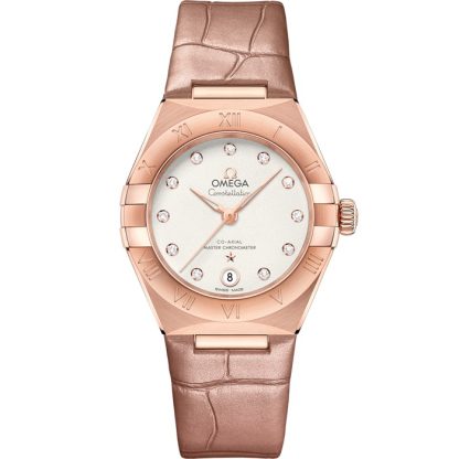 Omega Constellation 29 mm, Sedna™ gold met leren band 131.53.29.20.52.002