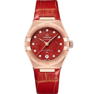 Omega Constellation 29 mm, Sedna™ gold met leren band 131.53.29.20.99.003