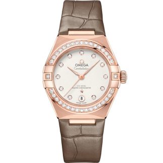 Omega Constellation 29 mm, Sedna™ gold met leren band 131.58.29.20.52.002
