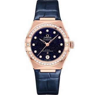 Omega Constellation 29 mm, Sedna™ gold met leren band 131.58.29.20.53.003