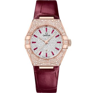 Omega Constellation 29 mm, Sedna™ gold met leren band 131.58.29.20.99.001