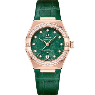 Omega Constellation 29 mm, Sedna™ gold met leren band 131.58.29.20.99.004