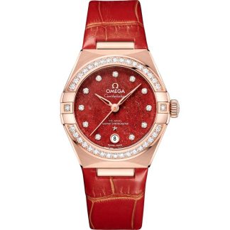 Omega Constellation 29 mm, Sedna™ gold met leren band 131.58.29.20.99.005