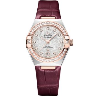 Omega Constellation 29 mm, staal - Sedna™ gold met alligator 131.28.29.20.52.001