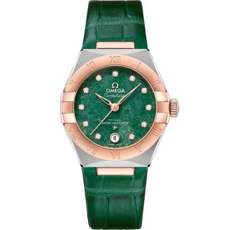 Omega Constellation 29 mm, staal - Sedna™ gold met leren band 131.23.29.20.99.001