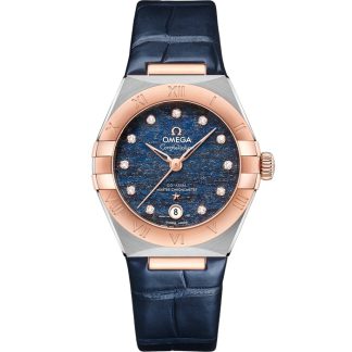 Omega Constellation 29 mm, staal - Sedna™ gold met leren band 131.23.29.20.99.003