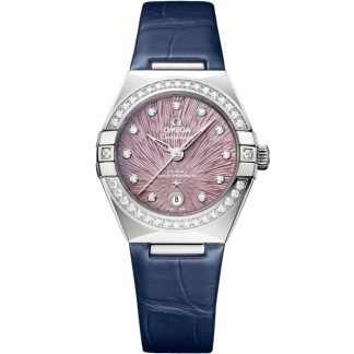 Omega Constellation 29 mm, staal met alligator 131.18.29.20.60.001