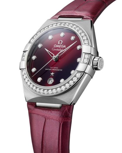 Omega Constellation 36 mm, staal met leren band 131.18.36.20.61.001 - Afbeelding 3