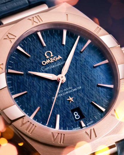 Omega Constellation 39 mm, Sedna™ gold met leren band 131.53.39.20.03.001 - Afbeelding 6