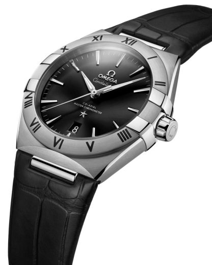 Omega Constellation 39 mm, staal met leren band 131.13.39.20.01.001 - Afbeelding 3