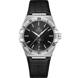 Omega Constellation 39 mm, staal met leren band 131.13.39.20.01.001