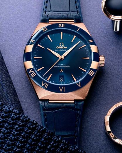 Omega Constellation 41 mm, Sedna™ gold met leren band 131.63.41.21.03.001 - Afbeelding 4