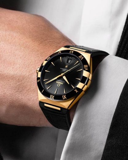 Omega Constellation 41 mm, geelgoud met leren band 131.63.41.21.01.001 - Afbeelding 4
