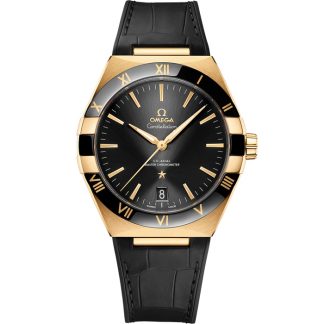 Omega Constellation 41 mm, geelgoud met leren band 131.63.41.21.01.001