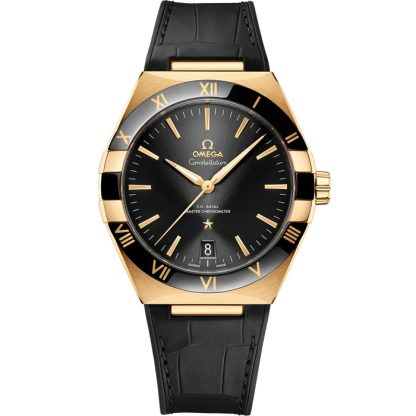 Omega Constellation 41 mm, geelgoud met leren band 131.63.41.21.01.001