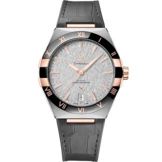 Omega Constellation 41 mm, staal - Sedna™ gold met leren band 131.23.41.21.06.001