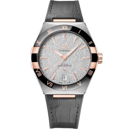 Omega Constellation 41 mm, staal - Sedna™ gold met leren band 131.23.41.21.06.001