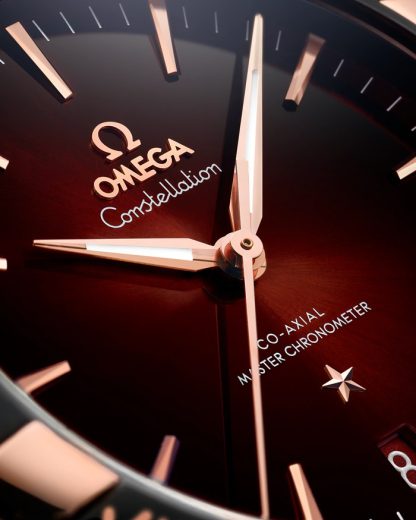 Omega Constellation 41 mm, staal - Sedna™ gold met leren band 131.23.41.21.11.001 - Afbeelding 3