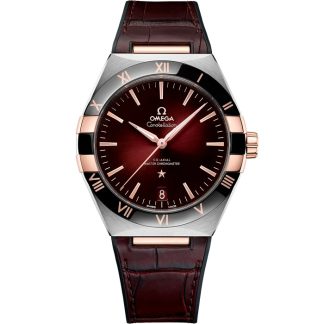 Omega Constellation 41 mm, staal - Sedna™ gold met leren band 131.23.41.21.11.001