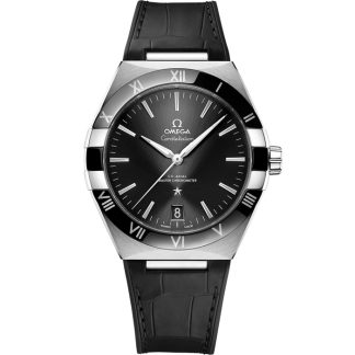 Omega Constellation 41 mm, staal met leren band 131.33.41.21.01.001