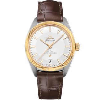 Omega Constellation Globemaster 39 mm, staal - geelgoud met leren band 130.23.39.21.02.001