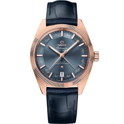 Omega Constellation Globemaster 41 mm, Sedna™ gold met leren band 130.53.41.22.03.001
