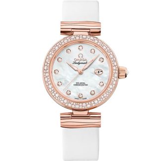 Omega De Ville Ladymatic 34 mm, Sedna™ gold met leren band 425.67.34.20.55.008