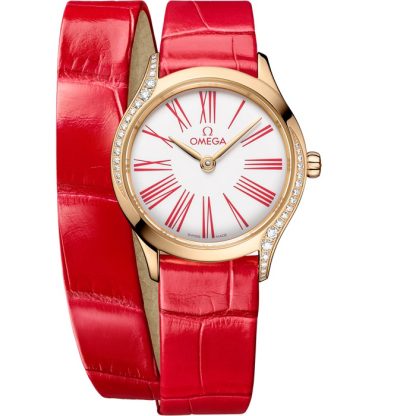 Omega De Ville Mini Trésor 26 mm, Moonshine™ gold met alligator 428.58.26.60.04.003