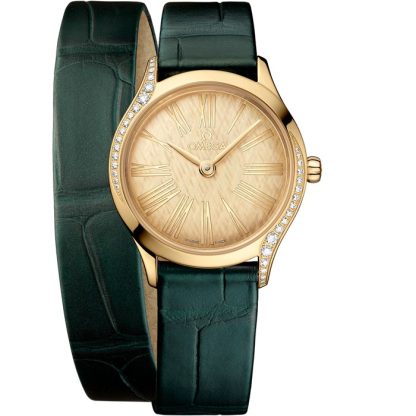 Omega De Ville Mini Trésor 26 mm, Moonshine™ gold met alligator 428.58.26.60.99.002