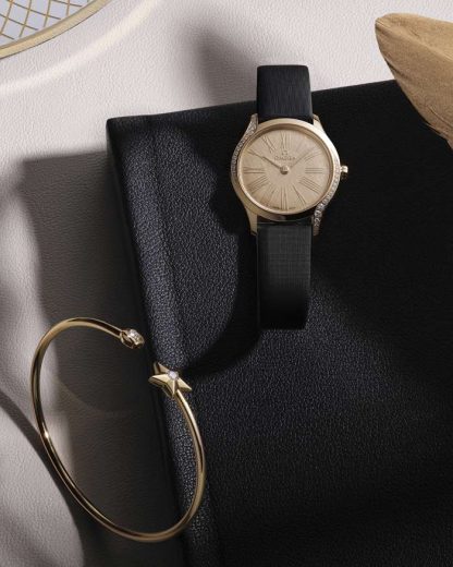 Omega De Ville Mini Trésor 26 mm, Moonshine™ gold met stoffen band 428.57.26.60.99.001 - Afbeelding 5