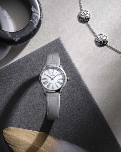 Omega De Ville Mini Trésor 26 mm, staal met alligator 428.18.26.60.04.001 - Afbeelding 5