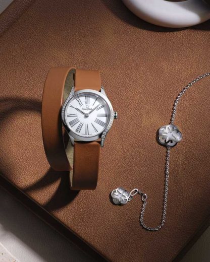 Omega De Ville Mini Trésor 26 mm, staal met leer 428.17.26.60.04.005 - Afbeelding 3