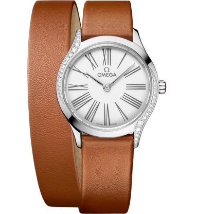 Omega De Ville Mini Trésor 26 mm, staal met leer 428.17.26.60.04.005