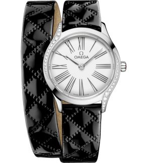Omega De Ville Mini Trésor 26 mm, staal met leren band 428.17.26.60.04.007