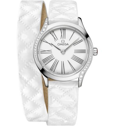 Omega De Ville Mini Trésor 26 mm, staal met leren band 428.17.26.60.04.008