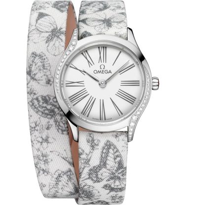 Omega De Ville Mini Trésor 26 mm, staal met toile de jouy 428.17.26.60.04.002