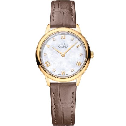 Omega De Ville Prestige 27,5 mm, geelgoud met leren band 434.53.28.60.55.002