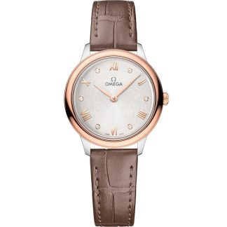 Omega De Ville Prestige 27,5 mm, staal - Sedna™ gold met leren band 434.23.28.60.52.001