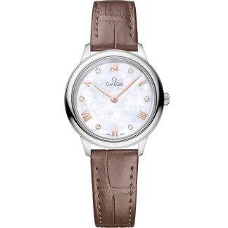 Omega De Ville Prestige 27,5 mm, staal met leren band 434.13.28.60.55.001