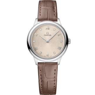 Omega De Ville Prestige 27,5 mm, staal met leren band 434.13.28.60.59.001