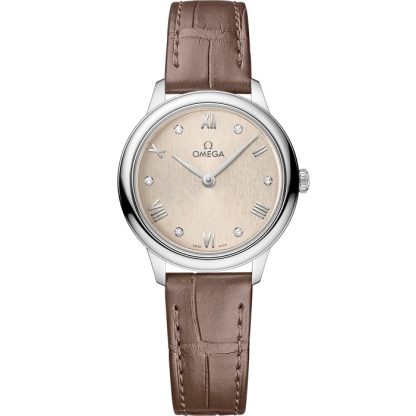 Omega De Ville Prestige 27,5 mm, staal met leren band 434.13.28.60.59.001