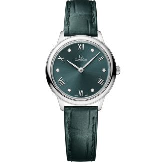 Omega De Ville Prestige 27,5 mm, staal met leren band 434.13.28.60.60.001