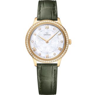 Omega De Ville Prestige 30 mm, geelgoud met leren band 434.58.30.60.55.002