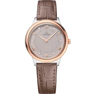 Omega De Ville Prestige 30 mm, staal - Sedna™ gold met leren band 434.23.30.60.52.001