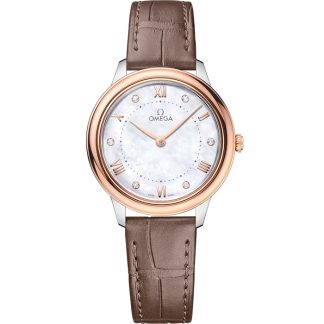 Omega De Ville Prestige 30 mm, staal - Sedna™ gold met leren band 434.23.30.60.55.001
