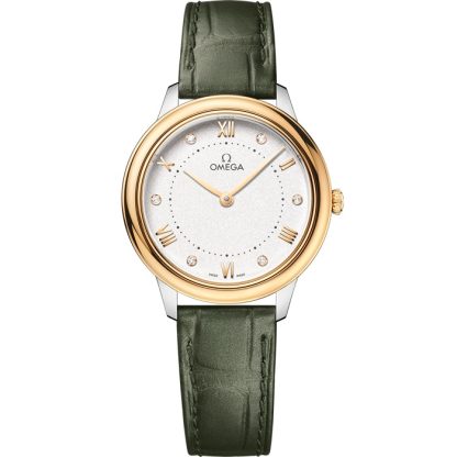 Omega De Ville Prestige 30 mm, staal - geelgoud met leren band 434.23.30.60.52.002