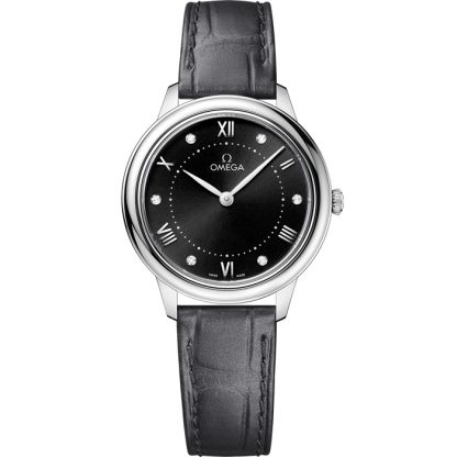 Omega De Ville Prestige 30 mm, staal met leren band 434.13.30.60.51.001
