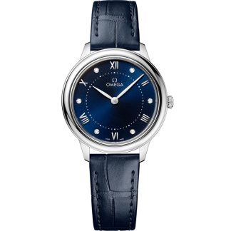 Omega De Ville Prestige 30 mm, staal met leren band 434.13.30.60.53.001