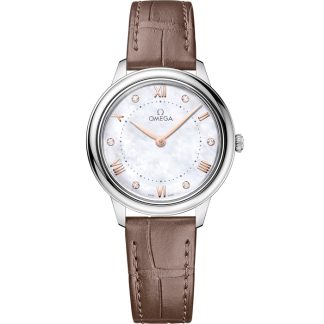 Omega De Ville Prestige 30 mm, staal met leren band 434.13.30.60.55.001