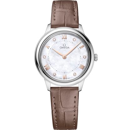 Omega De Ville Prestige 30 mm, staal met leren band 434.13.30.60.55.001
